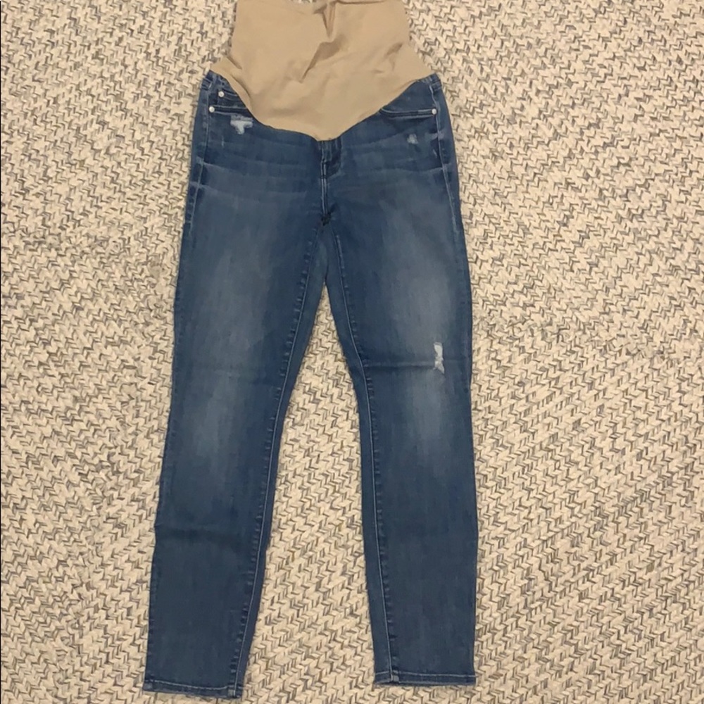 MOTHER Ankle Crop Maternity Jeans